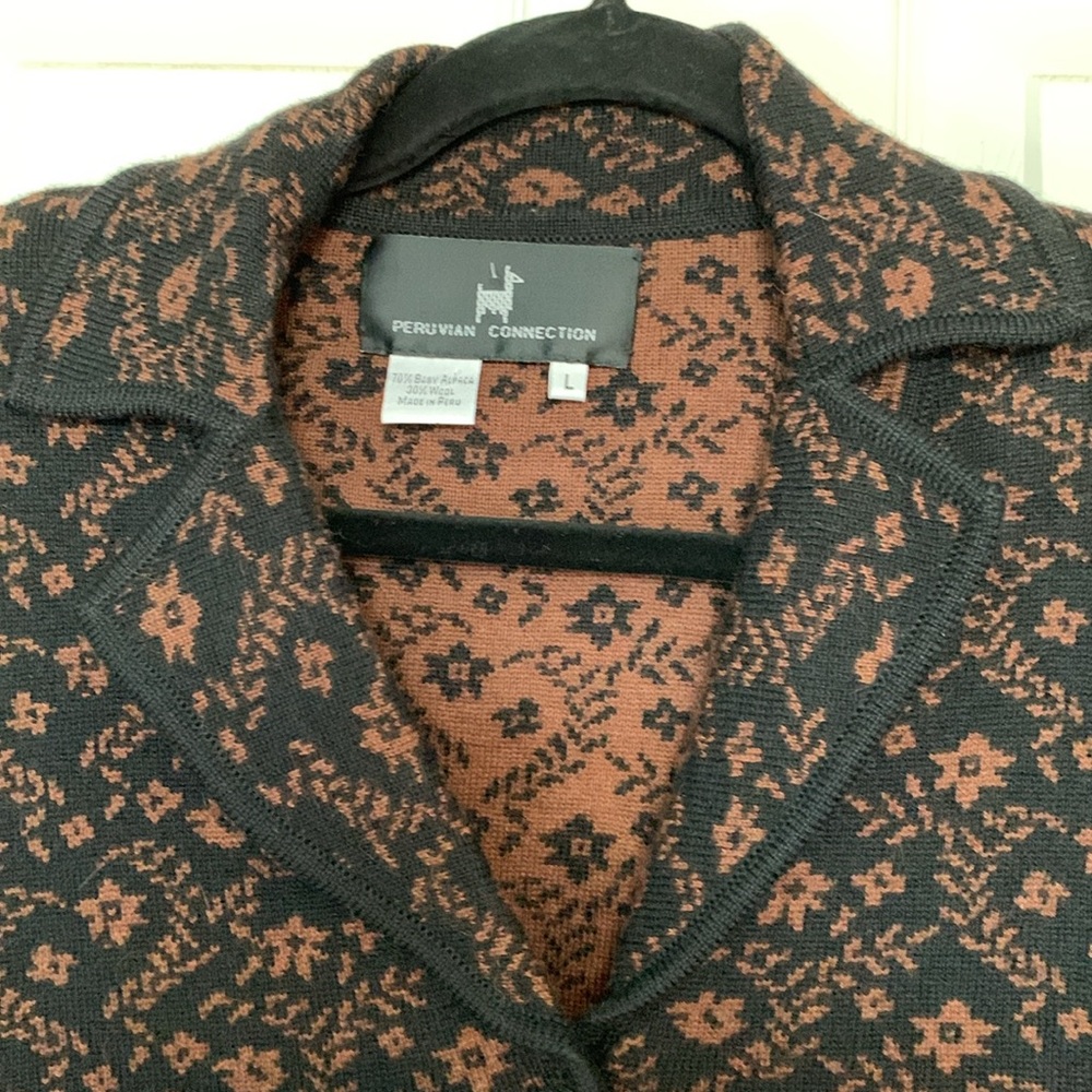 Peruvian Connection Wool And Alpaca Cardigan In B… - image 2